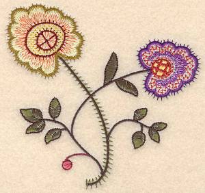 Picture of Colonial Floral Design Machine Embroidery Design