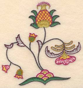 Picture of Colonial Floral Design Machine Embroidery Design