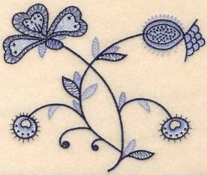 Picture of Colonial Floral Design Machine Embroidery Design