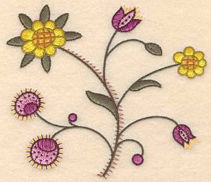 Picture of Colonial Floral Design Machine Embroidery Design