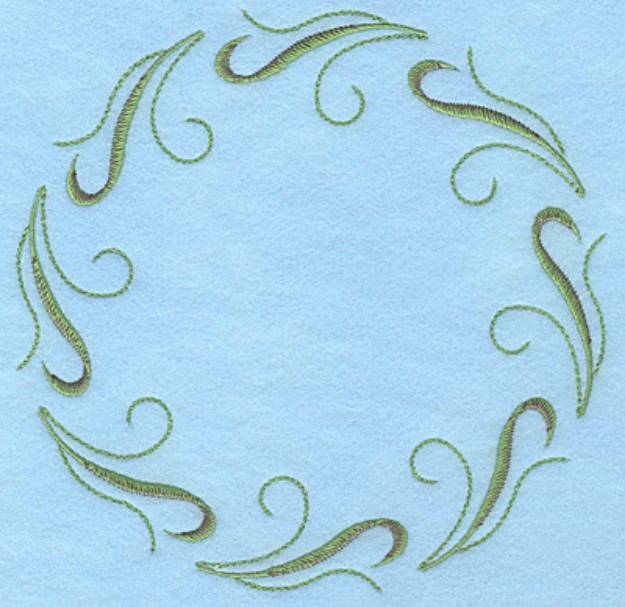 Picture of Tulip Leaves Ring Machine Embroidery Design