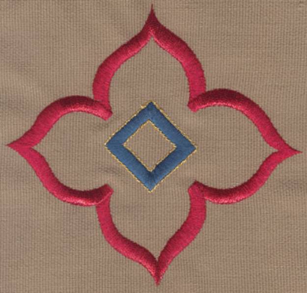 Picture of Stylized Flower & Diamond 2 Machine Embroidery Design