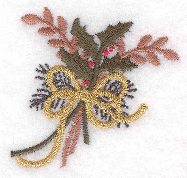 Picture of Holly Decoration Small Machine Embroidery Design