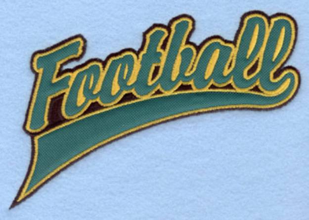 Picture of Football Script Applique Machine Embroidery Design