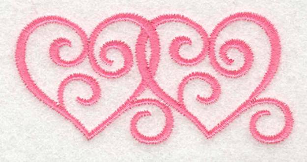 Picture of Swirly Hearts 1 Machine Embroidery Design