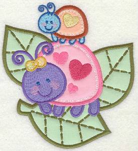 Picture of Bugs On Leaves Machine Embroidery Design