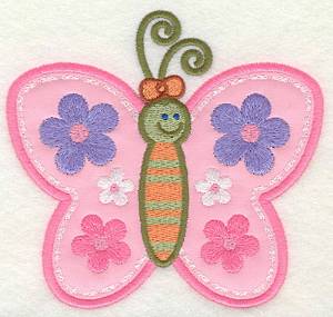 Picture of Floral Butterfly Machine Embroidery Design