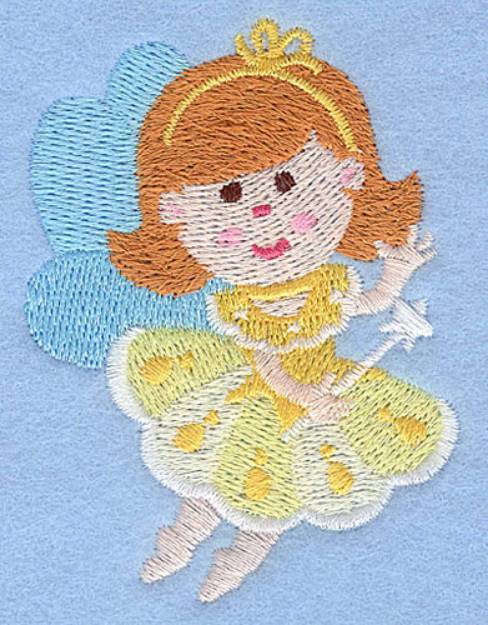 Picture of Waving Yellow Fairy Machine Embroidery Design