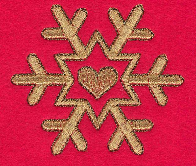 Picture of Snowflake And Heart Machine Embroidery Design