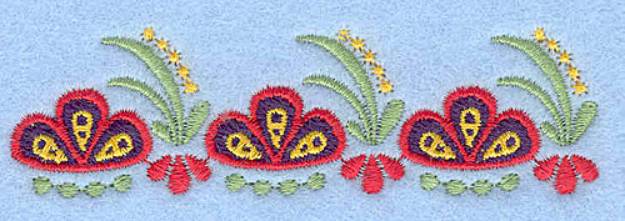 Picture of Row of Flowers Machine Embroidery Design