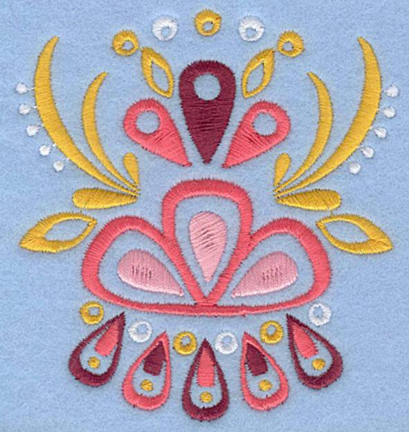 Picture of Jacobean Style Floral Machine Embroidery Design