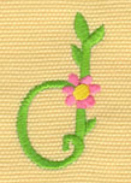 Picture of Floral Lowercase d Machine Embroidery Design