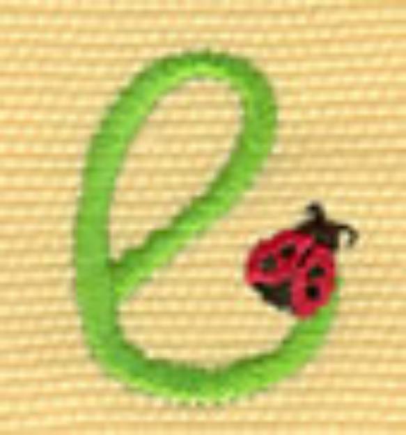 Picture of Ladybug Lowercase e Machine Embroidery Design