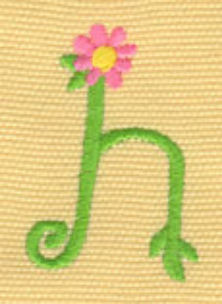 Picture of Floral Letter h Machine Embroidery Design