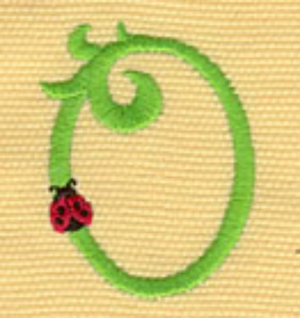 Picture of Ladybug Capital O Machine Embroidery Design