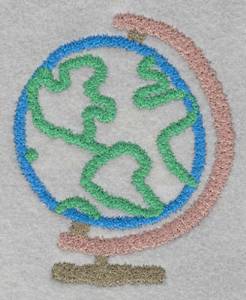 Picture of Globe Machine Embroidery Design