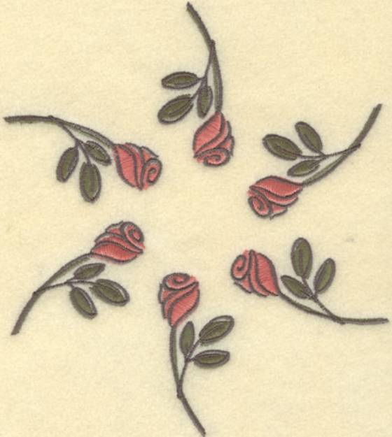Picture of Rose Circle Machine Embroidery Design