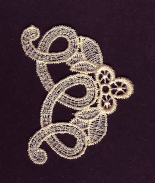 Picture of Lace Floral Swirl Machine Embroidery Design