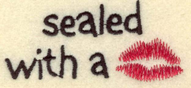 Picture of Sealed With A Kiss Machine Embroidery Design