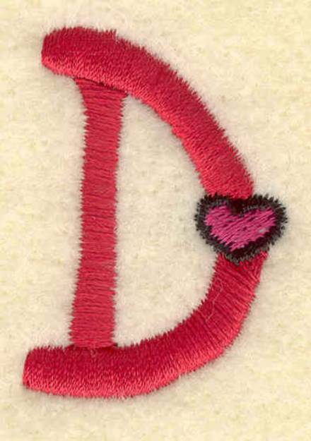 Picture of Heart And Uppercase D Machine Embroidery Design