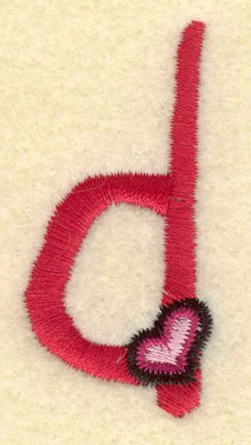 Picture of Heart And Lowercase d Machine Embroidery Design