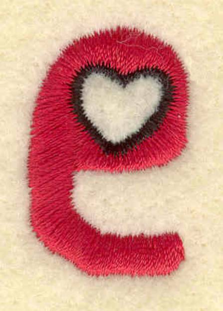 Picture of Heart And Lowercase e Machine Embroidery Design