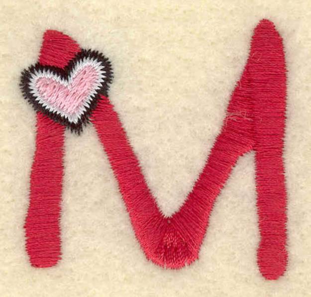 Picture of Heart And Uppercase M Machine Embroidery Design