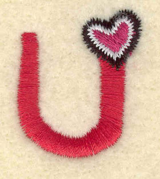 Picture of Heart And Lowercase u Machine Embroidery Design