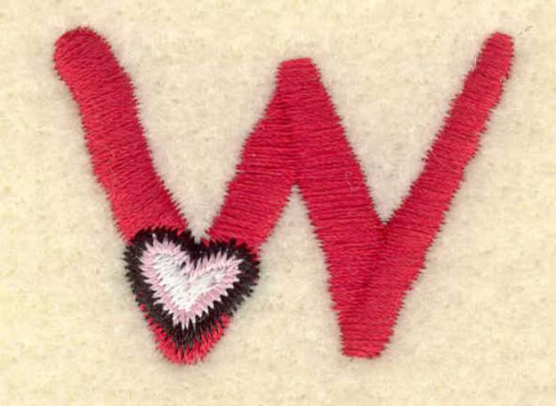 Picture of Heart And Lowercase w Machine Embroidery Design