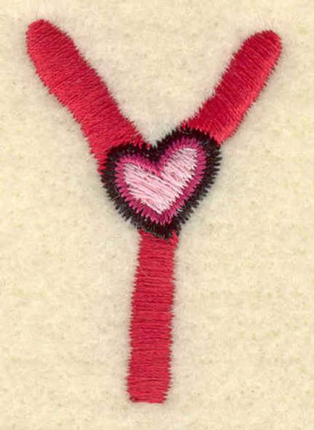 Picture of Heart And Uppercase Y Machine Embroidery Design