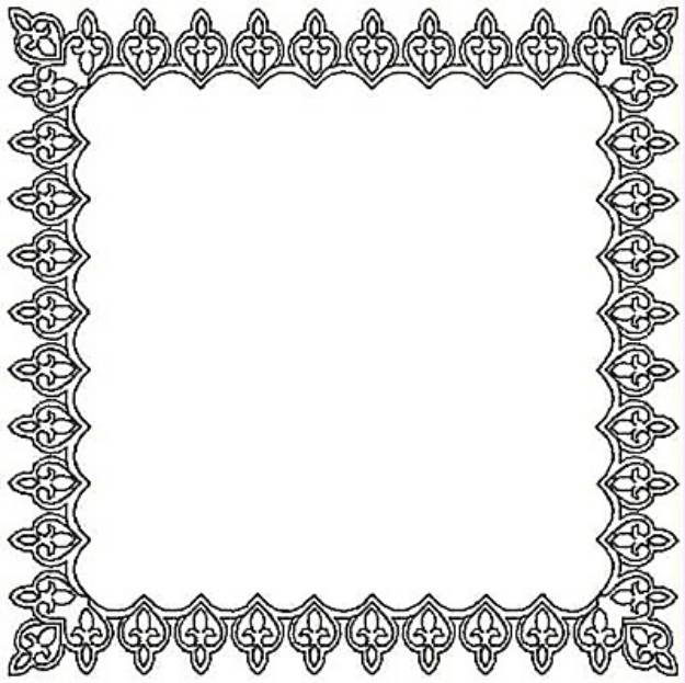 Picture of Fleur-de-lys Rectangle Machine Embroidery Design