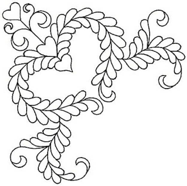 Picture of Heart Corner Machine Embroidery Design