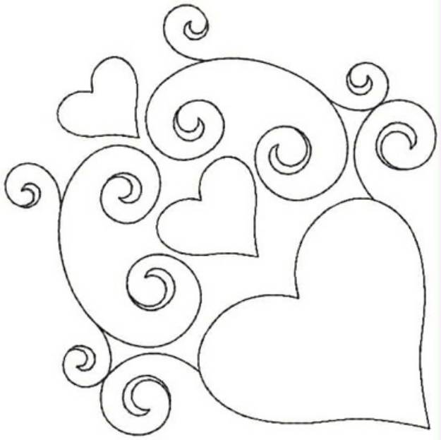 Picture of Corner Heart Design Machine Embroidery Design