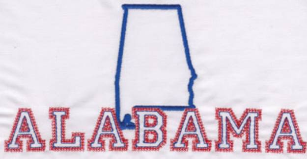 Picture of Alabama Outline Machine Embroidery Design