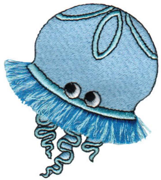 Picture of Fringe Jelly Fish Machine Embroidery Design