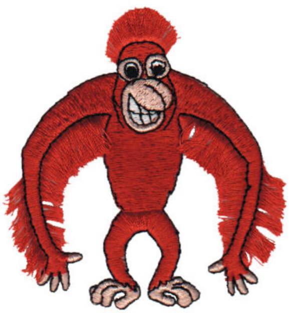 Picture of Fringe Orangutan Machine Embroidery Design