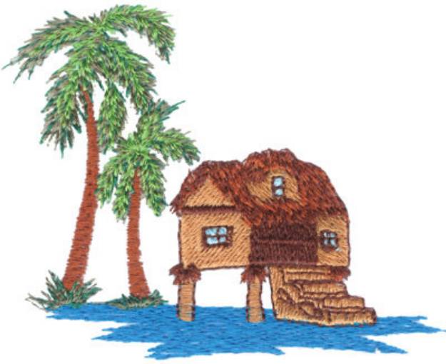 Picture of Tropical Hut Machine Embroidery Design