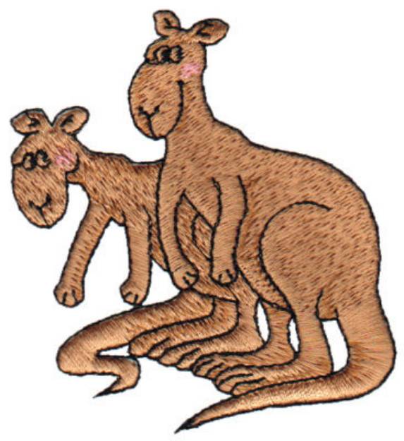 Picture of Kangaroo Pair Machine Embroidery Design