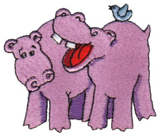 Picture of Hippos Machine Embroidery Design