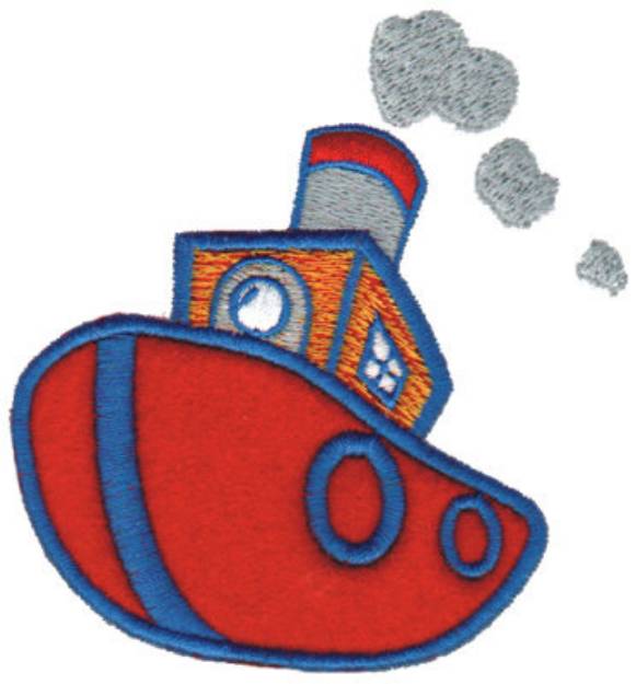 Picture of Tugboat Applique Machine Embroidery Design