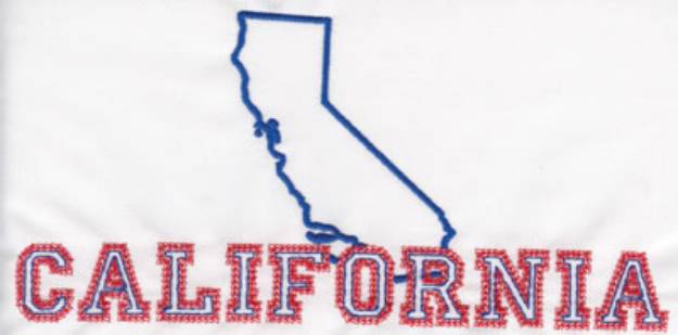 Picture of California Outline Machine Embroidery Design