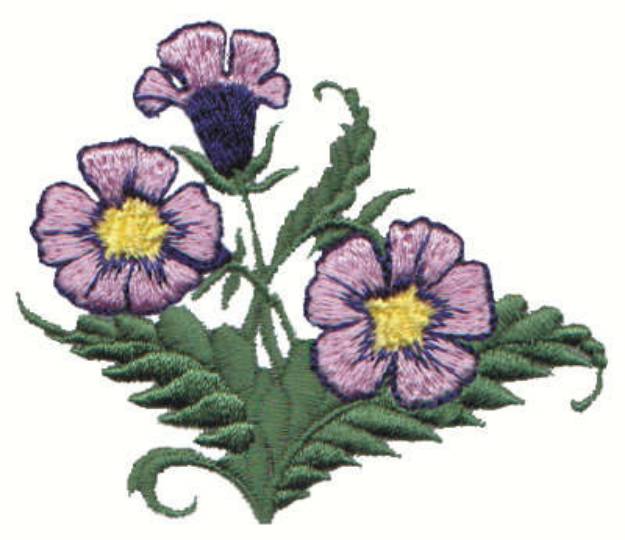 Picture of Violet Flowers Machine Embroidery Design