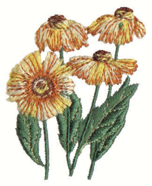 Picture of Stylized Sun Flowers Machine Embroidery Design