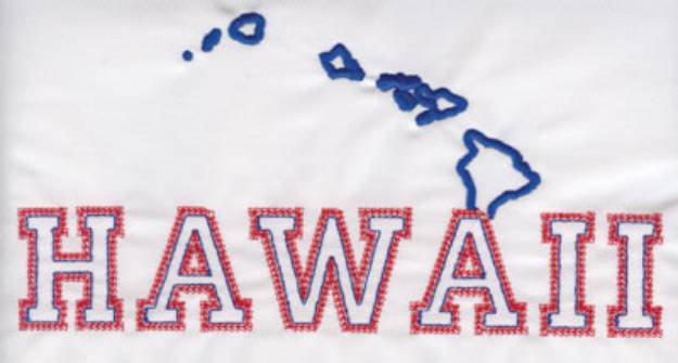 Picture of Hawaii Outline Machine Embroidery Design