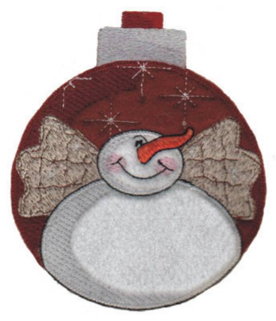 Picture of Snowman Ornament Machine Embroidery Design