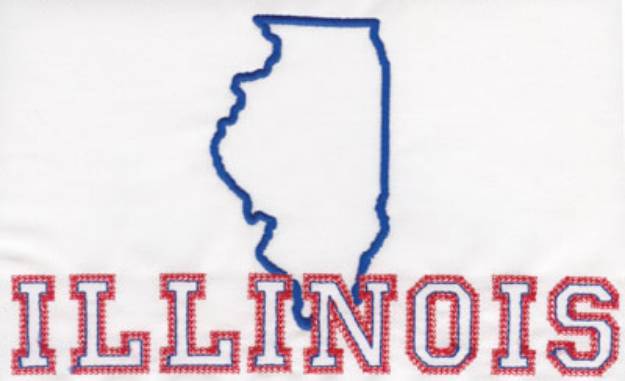 Picture of Illinois Outline Machine Embroidery Design