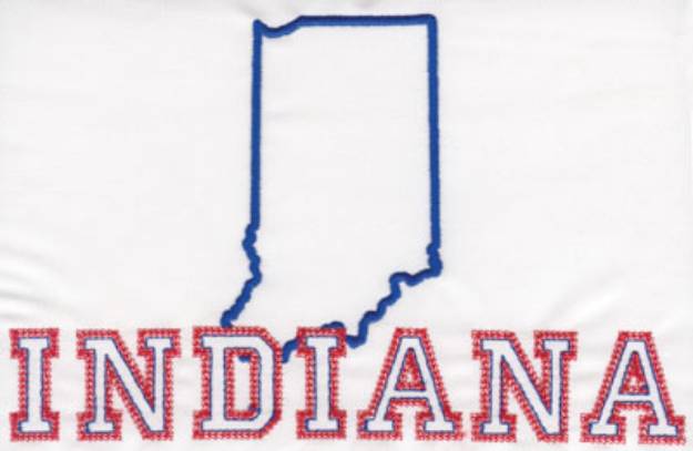 Picture of Indiana Outline Machine Embroidery Design