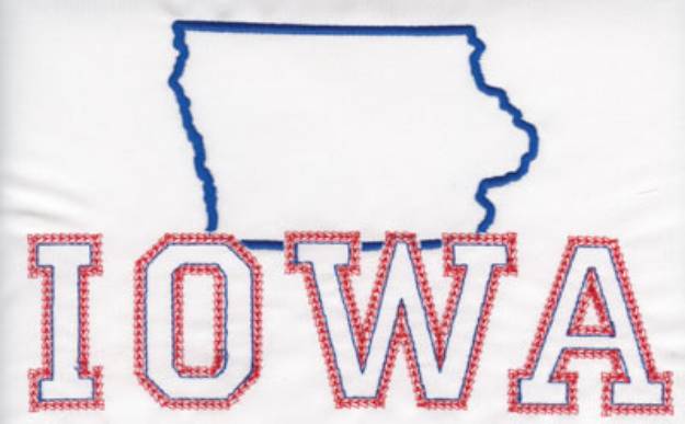 Picture of Iowa Outline Machine Embroidery Design