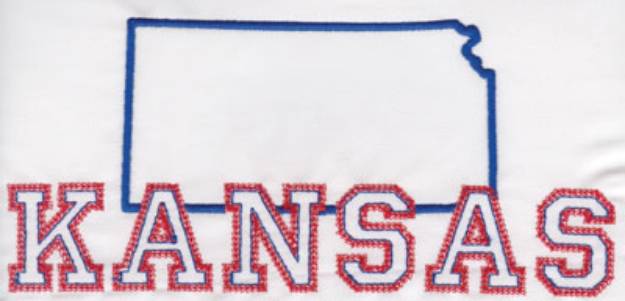 Picture of Kansas Outline Machine Embroidery Design