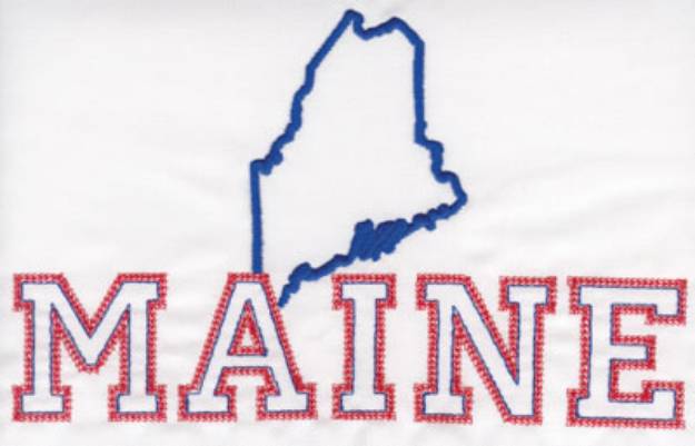 Picture of Maine Outline Machine Embroidery Design